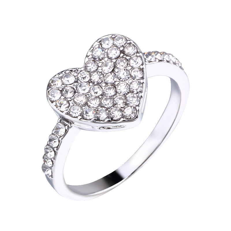 Diamond Heart Ring - White Gold