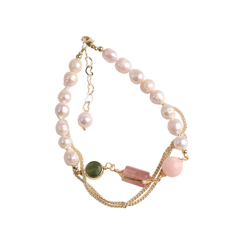 Freshwater Pearl x Crystal Bracelet