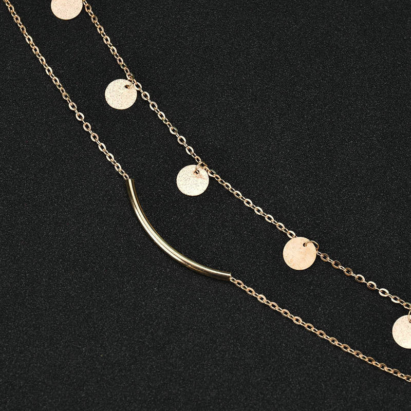 Golden Simple Double-Layered Necklace