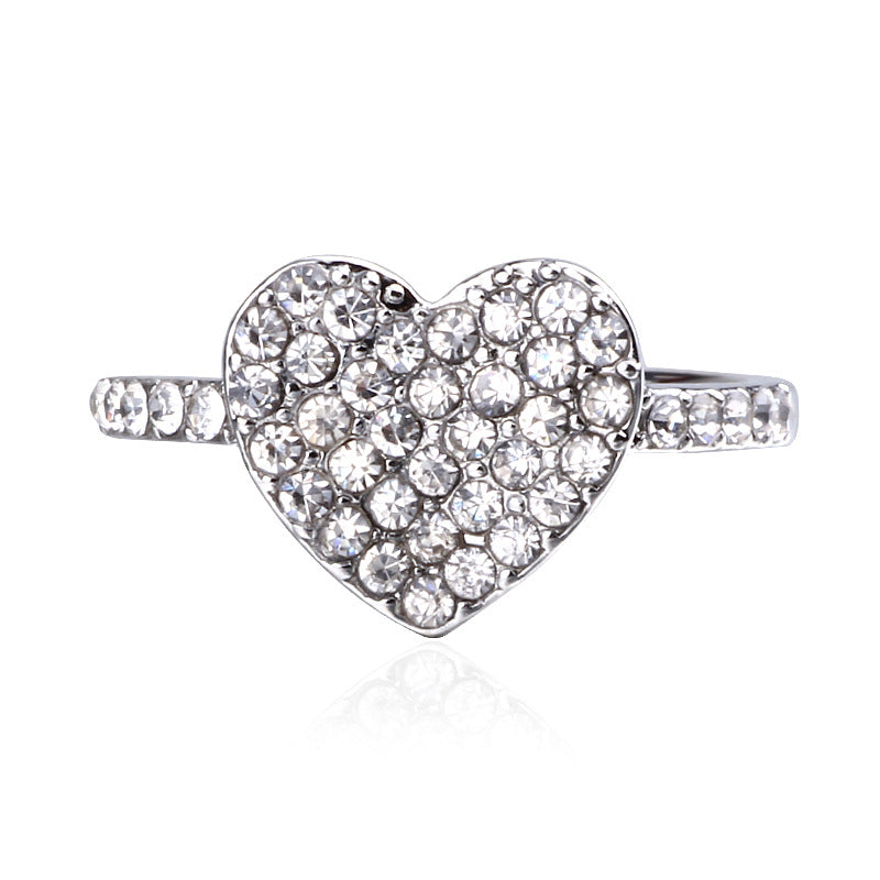 Diamond Heart Ring - White Gold