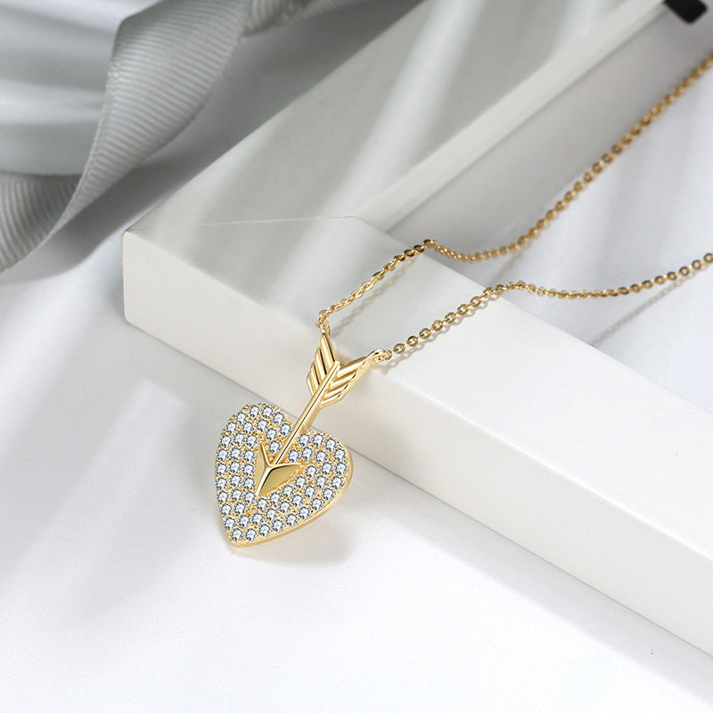 Diamond Heart x Arrow Necklace