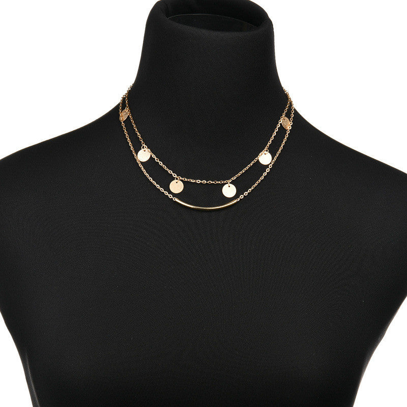 Golden Simple Double-Layered Necklace